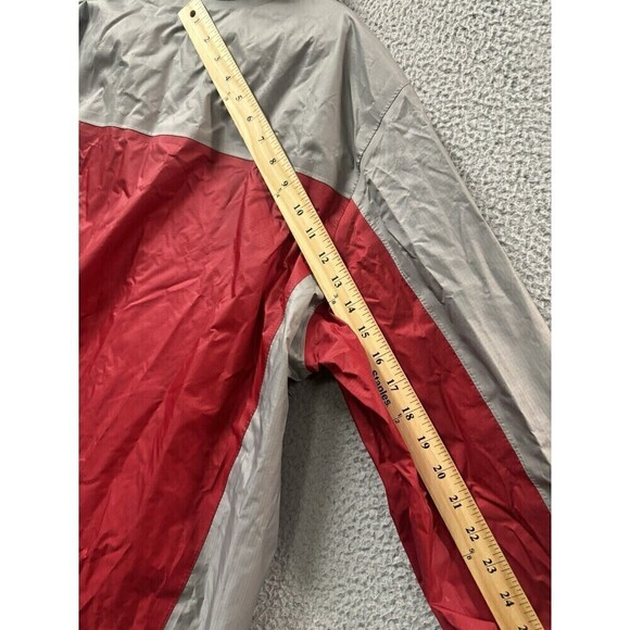 Eddie Bauer Rain Jacket Mens TXL Red Hooded Lined Pockets Full Zip Rain Coat - Picture 13 of 15